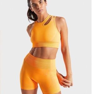 GYMSHARK ultra seamless shorts in orange